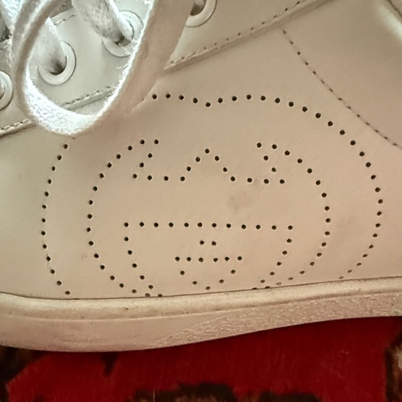 Gucci Ace interlocking G White & Gray Leather Sneakers size 8. - Picture 12 of 15